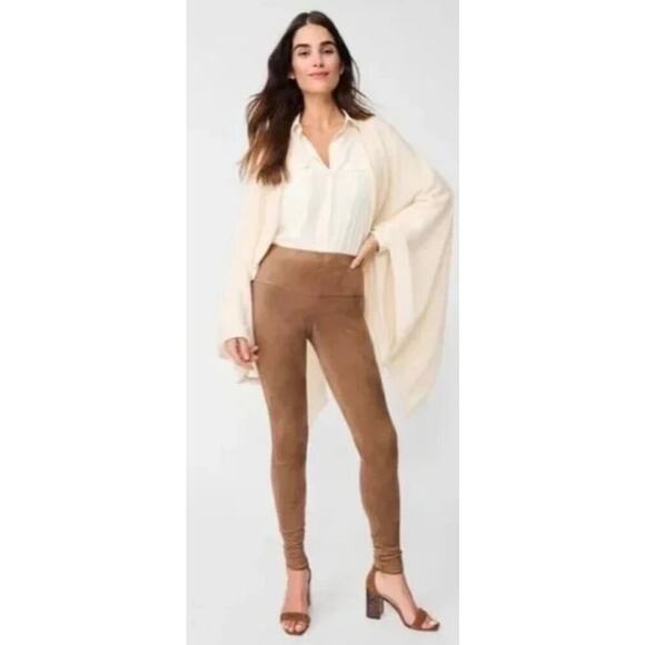 J. McLaughlin Pants - J. McLaughlin Lori faux suede pull on Hazelnut leggings, size medium,24” inseam